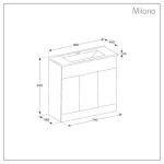 Dark Oak Floorstanding Bathroom Vanity Unit with Gold Handle