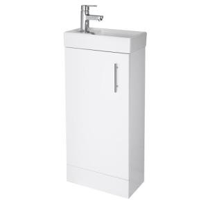 Modern Gloss White Floor Standing Vanity Unit Set