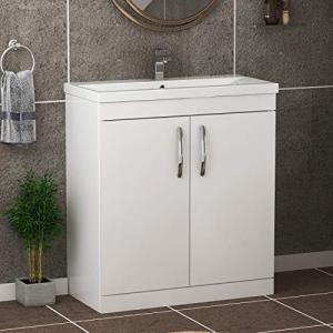 800mm Gloss White Floor Standing Bathroom Vanity Unit