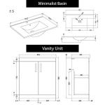 800mm Gloss White Floor Standing Bathroom Vanity Unit