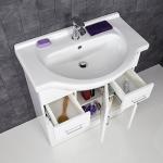 Glossy White Bathroom Vanity Unit with Sink and Tap