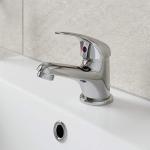 Glossy White Bathroom Vanity Unit with Sink and Tap