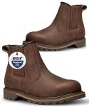 Men's Brown Steel Toe Chelsea Boots, Size 10