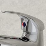 Glossy White Bathroom Vanity Unit with Sink and Tap
