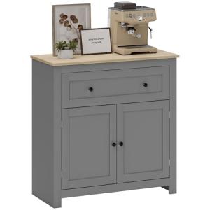Modern Grey Sideboard Cabinet with Adjustable Shelf