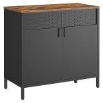 SONGMICS Double Door Metal Storage Cabinet, Rustic Style