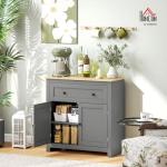 Modern Grey Sideboard Cabinet with Adjustable Shelf