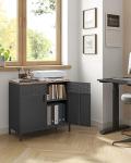 SONGMICS Double Door Metal Storage Cabinet, Rustic Style