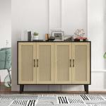 Panana Rattan Accent Storage Cabinet in Black