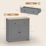 Modern Grey Sideboard Cabinet with Adjustable Shelf