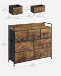 SONGMICS 7-Drawer Fabric Chest, Rustic Brown & Black