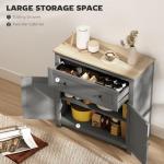 Modern Grey Sideboard Cabinet with Adjustable Shelf