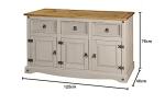 Grey Wooden Sideboard with Three Doors and Drawers