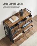 SONGMICS 7-Drawer Fabric Chest, Rustic Brown & Black