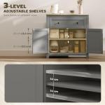 Modern Grey Sideboard Cabinet with Adjustable Shelf