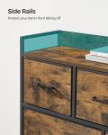 SONGMICS 7-Drawer Fabric Chest, Rustic Brown & Black