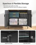 SONGMICS Double Door Metal Storage Cabinet, Rustic Style