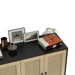 Panana Rattan Accent Storage Cabinet in Black