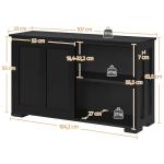 Yaheetech Black Stackable Buffet Cabinet with Sliding Door