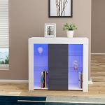 Panana Gray Sideboard Cabinet with LED Lighting