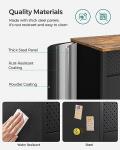 SONGMICS Double Door Metal Storage Cabinet, Rustic Style