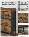 SONGMICS 7-Drawer Fabric Chest, Rustic Brown & Black