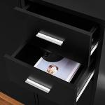 Black Sideboard Storage Unit with Doors and Drawers