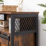 VASAGLE Rustic Brown Storage Cabinet with Barn Door
