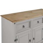 Grey Wooden Sideboard with Three Doors and Drawers