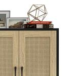 Panana Rattan Accent Storage Cabinet in Black