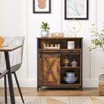 VASAGLE Rustic Brown Storage Cabinet with Barn Door