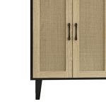 Panana Rattan Accent Storage Cabinet in Black