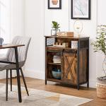 VASAGLE Rustic Brown Storage Cabinet with Barn Door