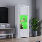 Panana LED Tall Display Sideboard with Glass Shelf