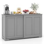 Stylish Grey Kitchen Buffet Cabinet with Sliding Doors
