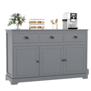 Modern Grey Sideboard Storage Cabinet with Drawers