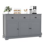 Modern Grey Sideboard Storage Cabinet with Drawers