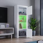 Panana LED Tall Display Sideboard with Glass Shelf
