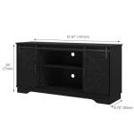 Black Wooden Sideboard with Sliding Barn Doors