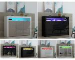 Panana High Gloss 3-Door LED Sideboard Cabinet
