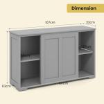 Stylish Grey Kitchen Buffet Cabinet with Sliding Doors
