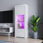 Panana LED Tall Display Sideboard with Glass Shelf