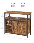 VASAGLE Rustic Sideboard with Sliding Barn Doors