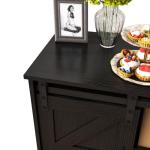 Black Wooden Sideboard with Sliding Barn Doors