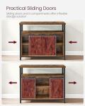 VASAGLE Rustic Sideboard with Sliding Barn Doors