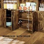 Nordivale Tall 6-Tier Brown Bookcase with Doors