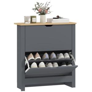 HOMCOM Space-Saving Shoe Cabinet with 2 Flip Drawers