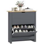 HOMCOM Space-Saving Shoe Cabinet with 2 Flip Drawers