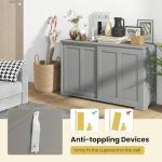 Stylish Grey Kitchen Buffet Cabinet with Sliding Doors
