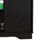Black Wooden Sideboard with Sliding Barn Doors